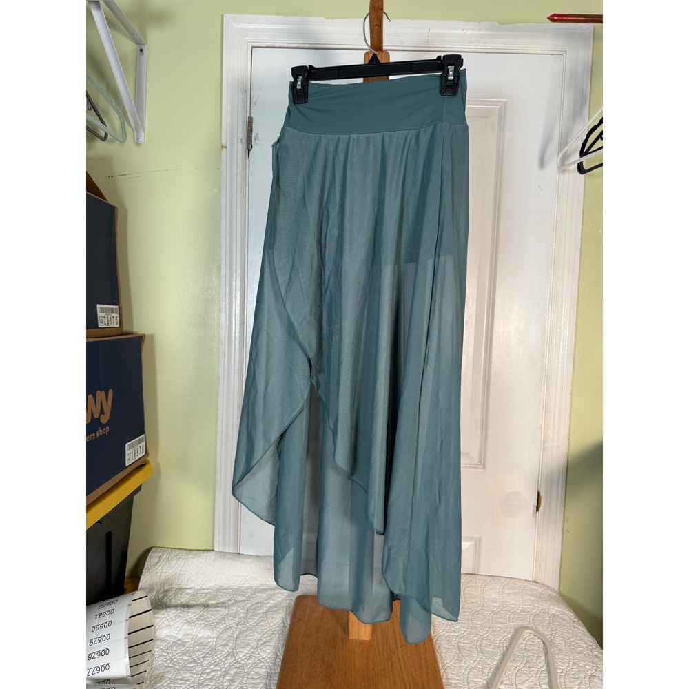 Halara Teal High Waisted Mesh High Low Skort with Built In Shorts XS